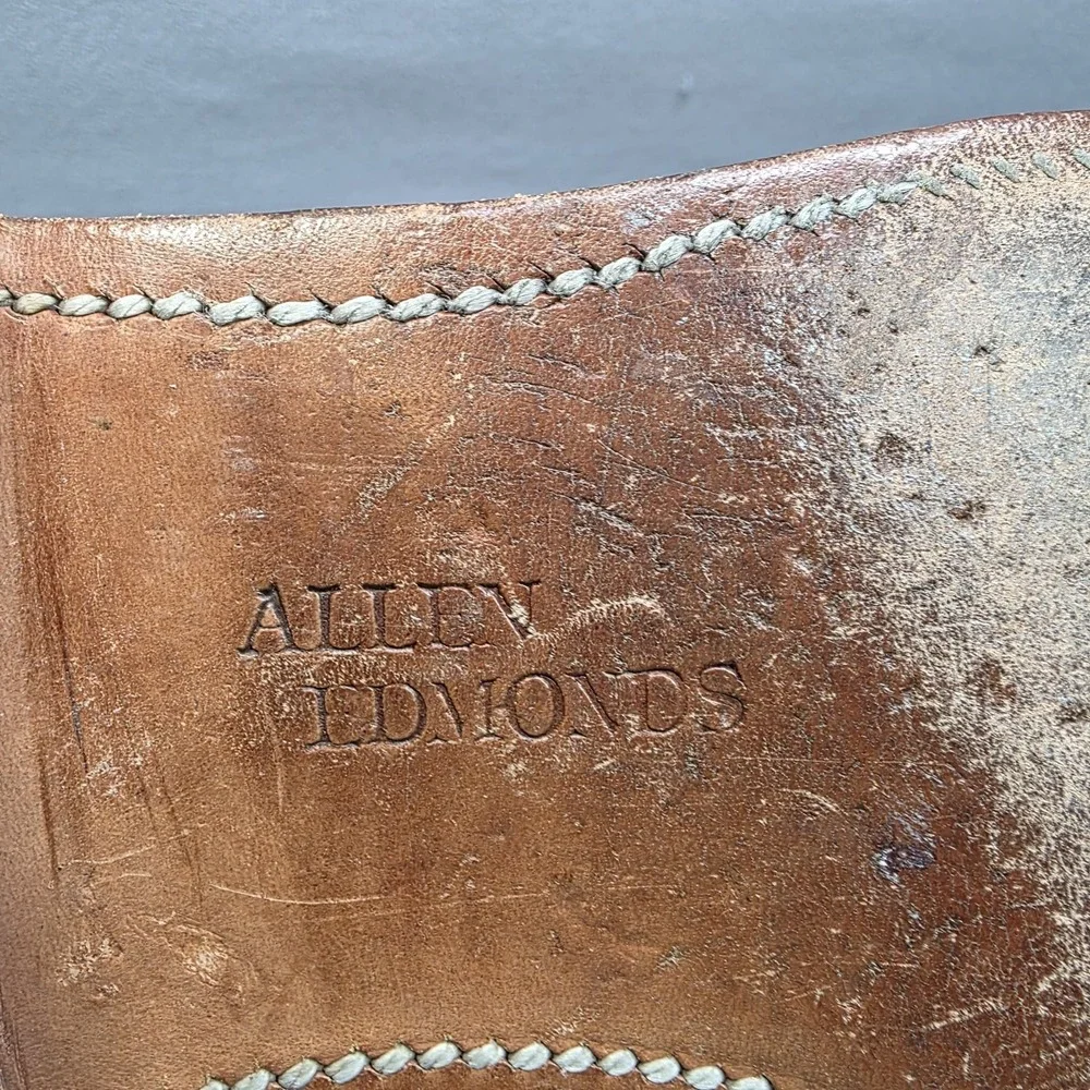VINTAGE‎ 1985 Allen Edmonds Hunter Mens Oxford Linen Shoes 8 Grey Made USA RARE